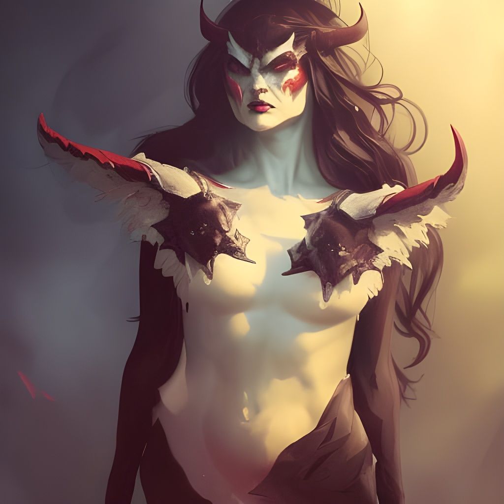 Demonic Bat Devil Portrait in Hyperdetailed Style