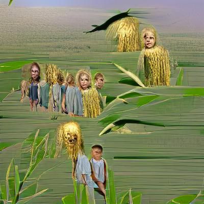 Eerie Cornfield Under a Threatening Sky