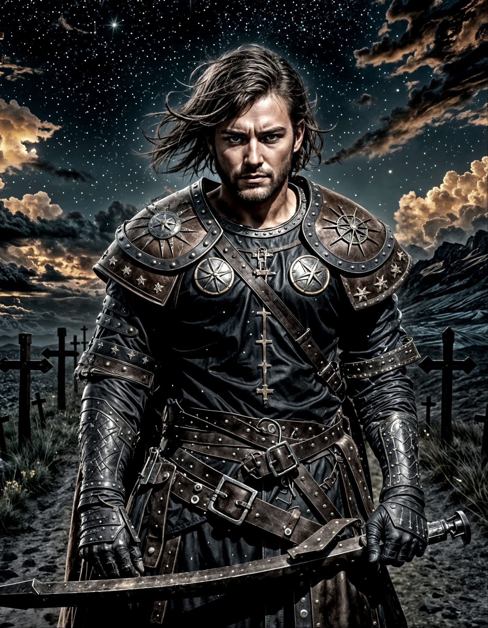 Medieval Warrior Embodied with Celestial Resolve