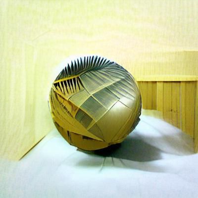 Close-Up of a Corrugated Metallic Sphere