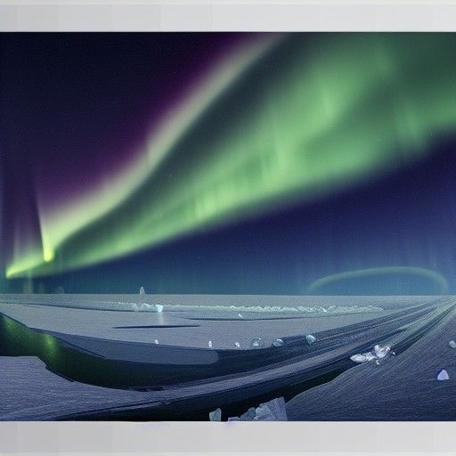 Delicate Aurora Over Frozen Antarctic Landscape