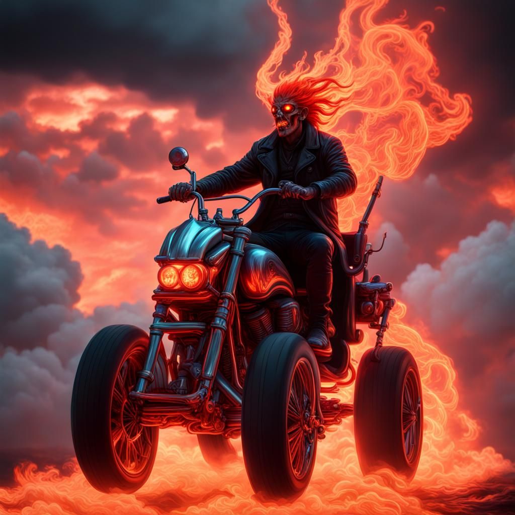 Hell Rider on a Chariot of Fire