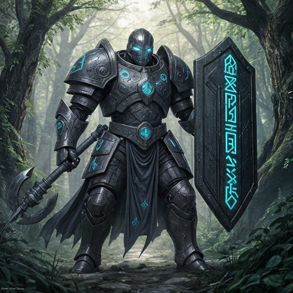 Warforged Guardian in Emerald Forest: Arcane Armor