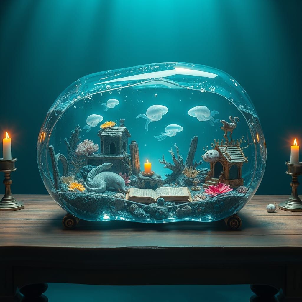 Underwater Kingdom in a Jar: Fantasy Art