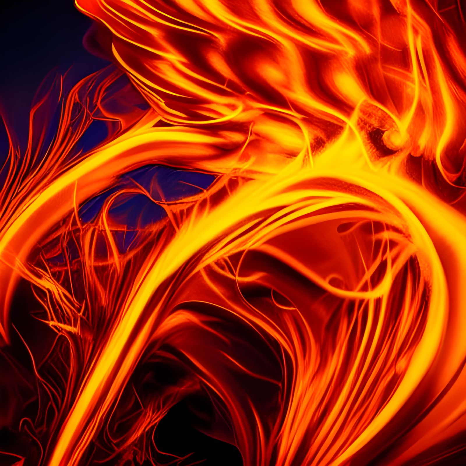 Elegant Fiery Flames in Dynamic Digital Art