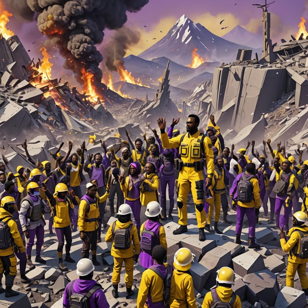 Futuristic Soldiers Advocate for Peace in Low Poly Style