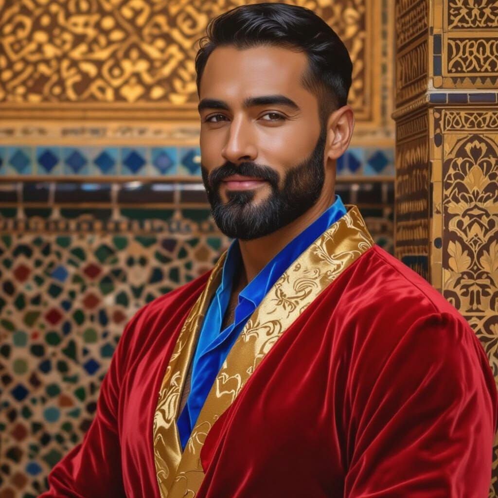 Impressionist Portrait of a Handsome Man in Palace