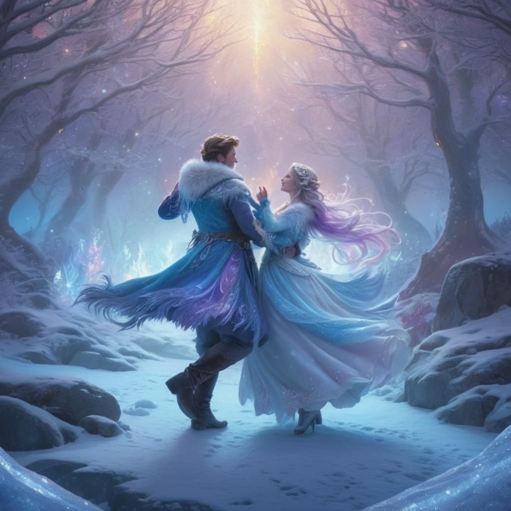 Magical Frostfire Festival in an Icy Landscape