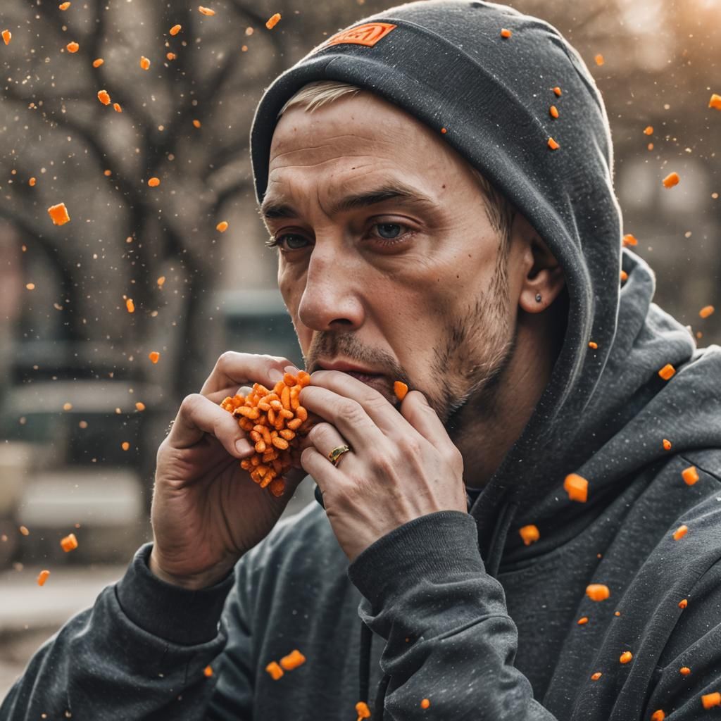 Eminem Eating Cheetos: Professional Photography