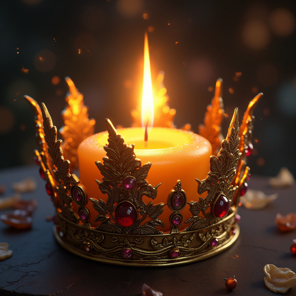 Glowing Candle Crown: Fantasy Concept Art