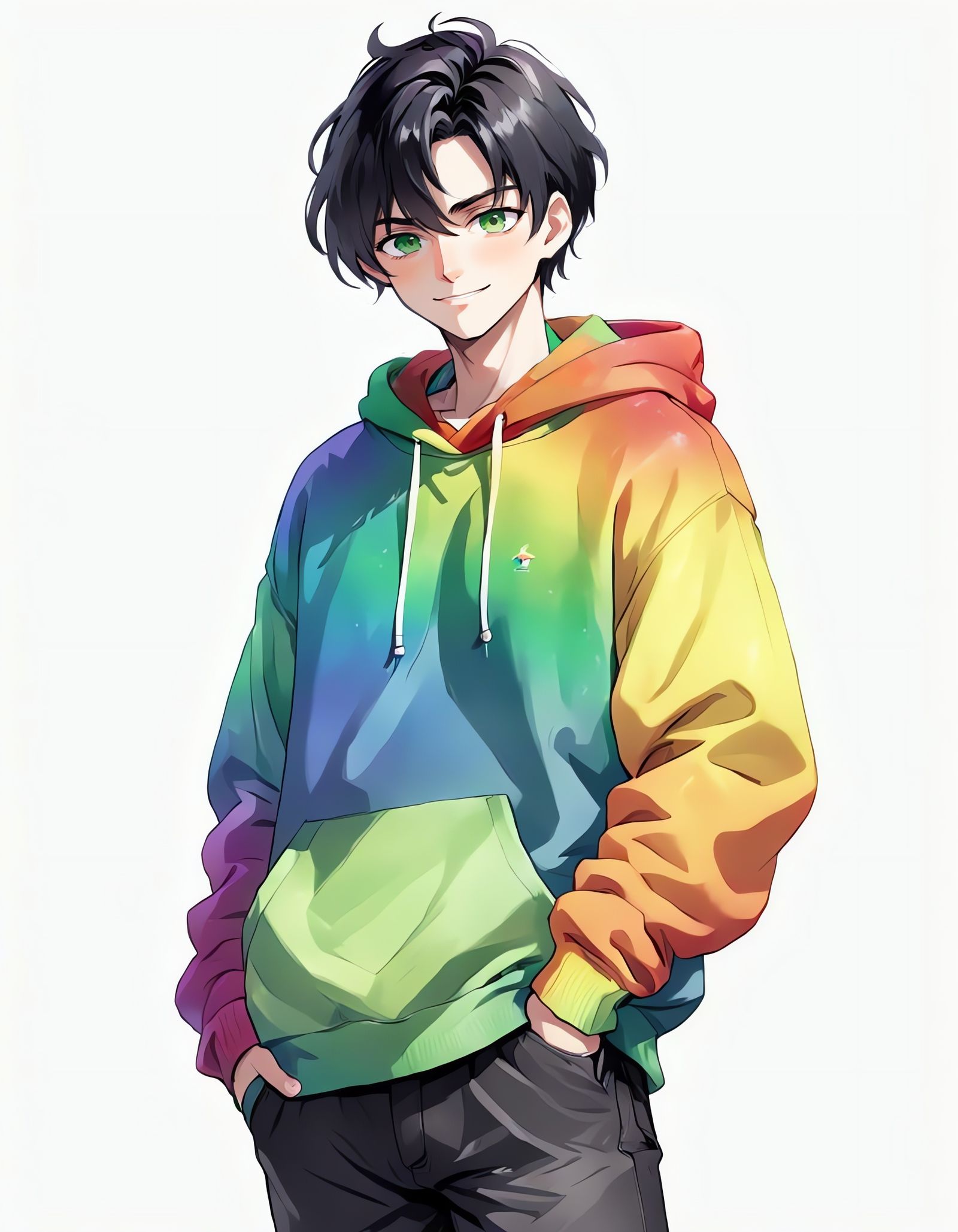Cowboy Anime in Vibrant Rainbow Colors