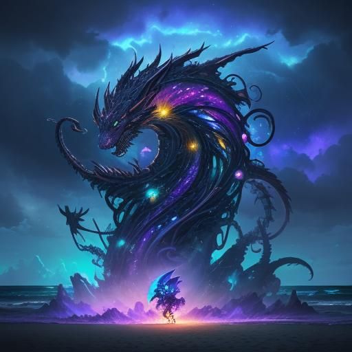 Dragon Sea Creature at Food Truck: Concept Art