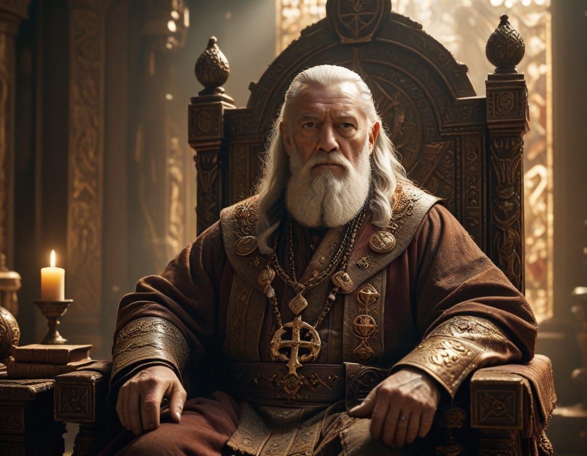 Elder Statesman in Opulent Regalia