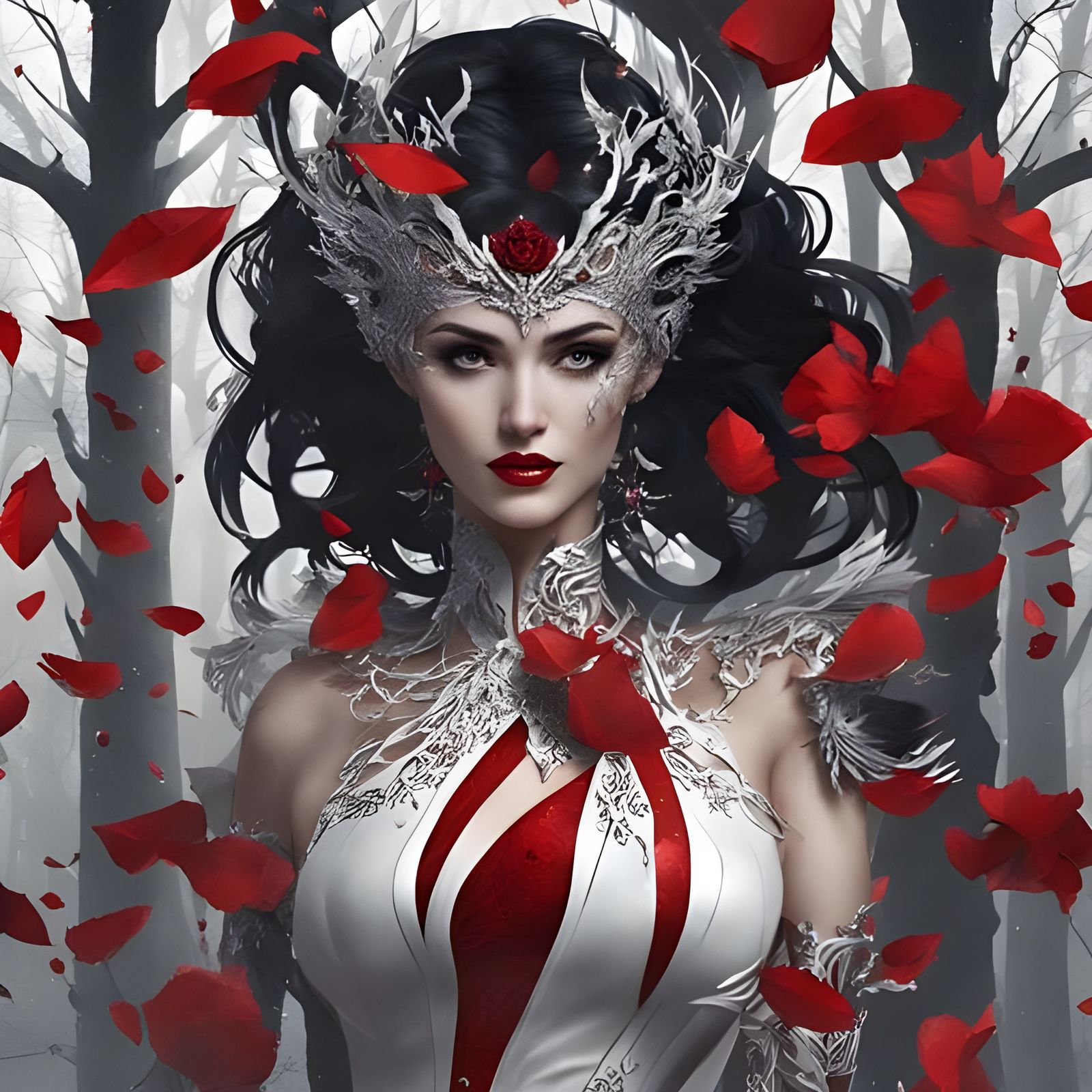 Leather Mistress Portrait in Magic Forest