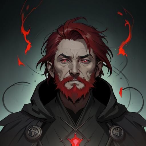 Sickly Reverend with Green Flames, Hyperdetailed Portrait