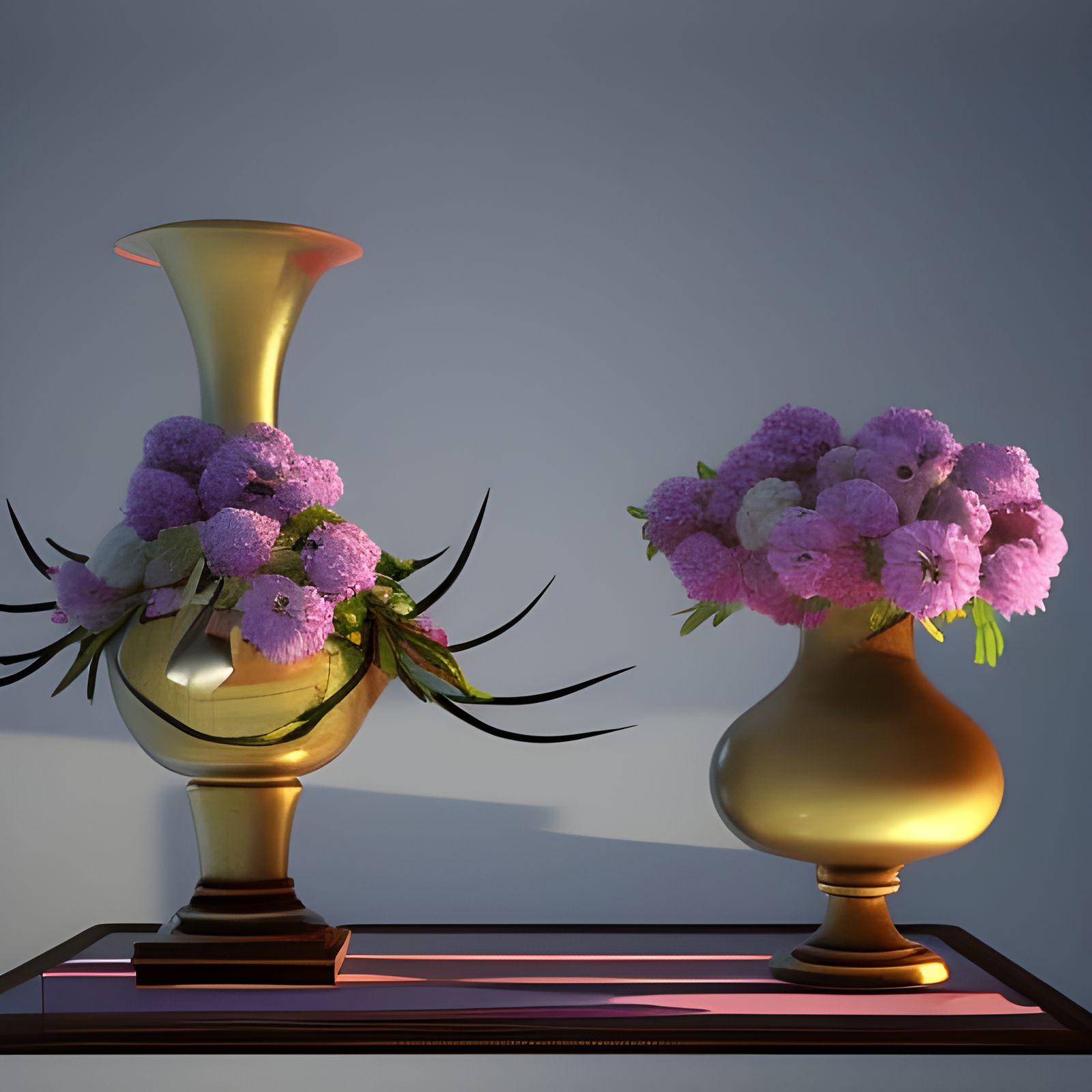 Vases in Surreal Abstract Atmospheric Style