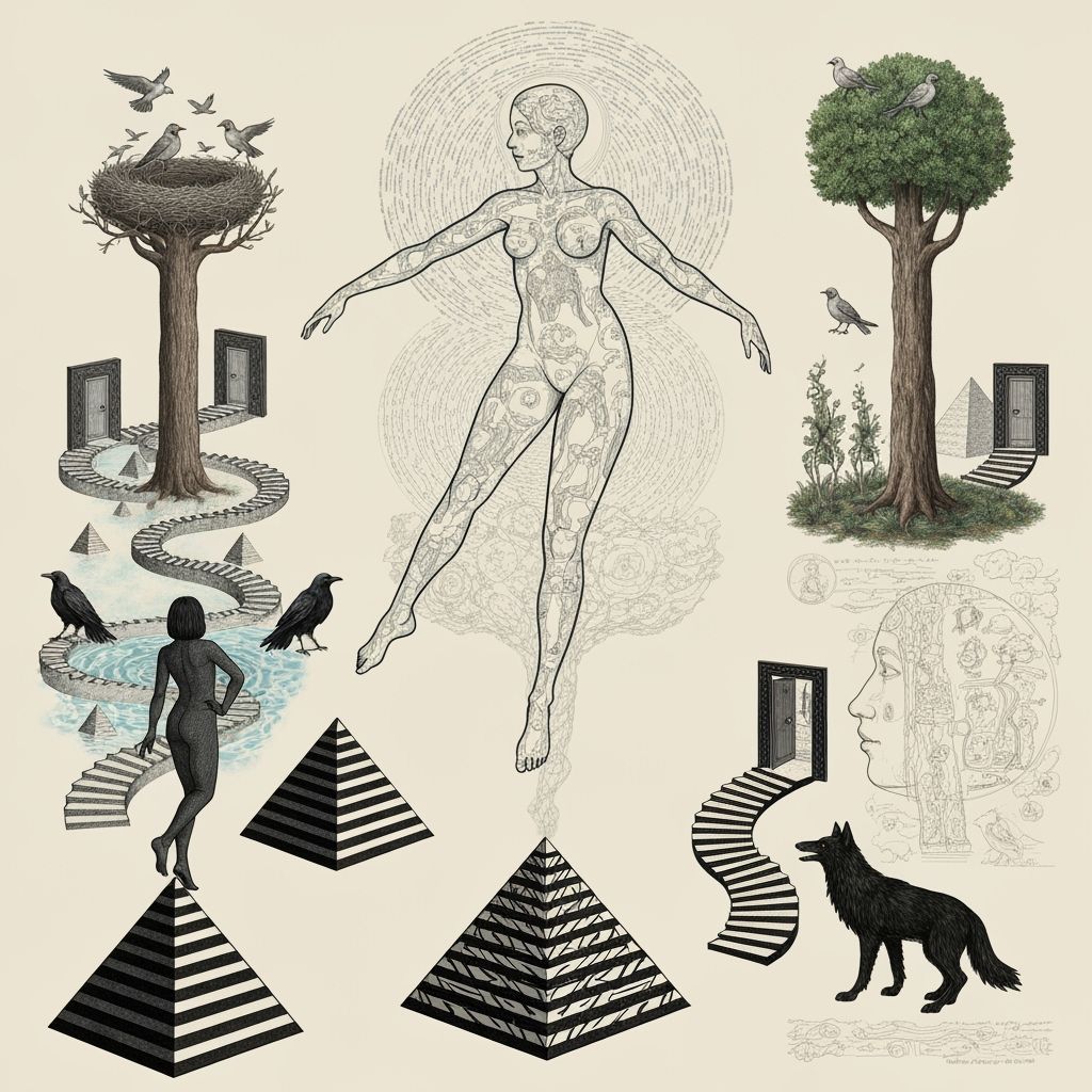 Bioluminescent Dancer in Surreal Mindscape