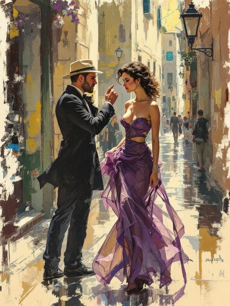 Italian Figure Study in Rome: Pulp Sci-Fi Impasto