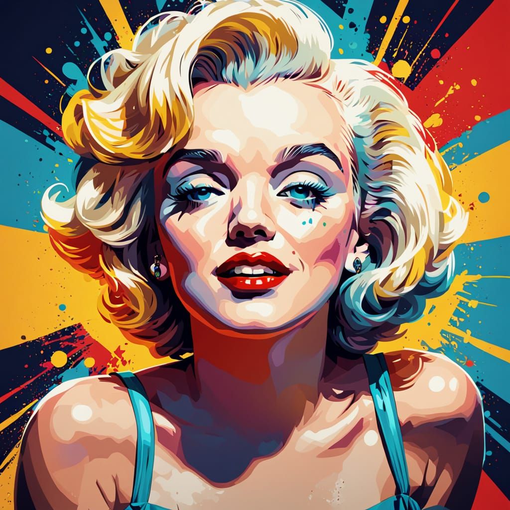 Marilyn in Vibrant Pop Art Style