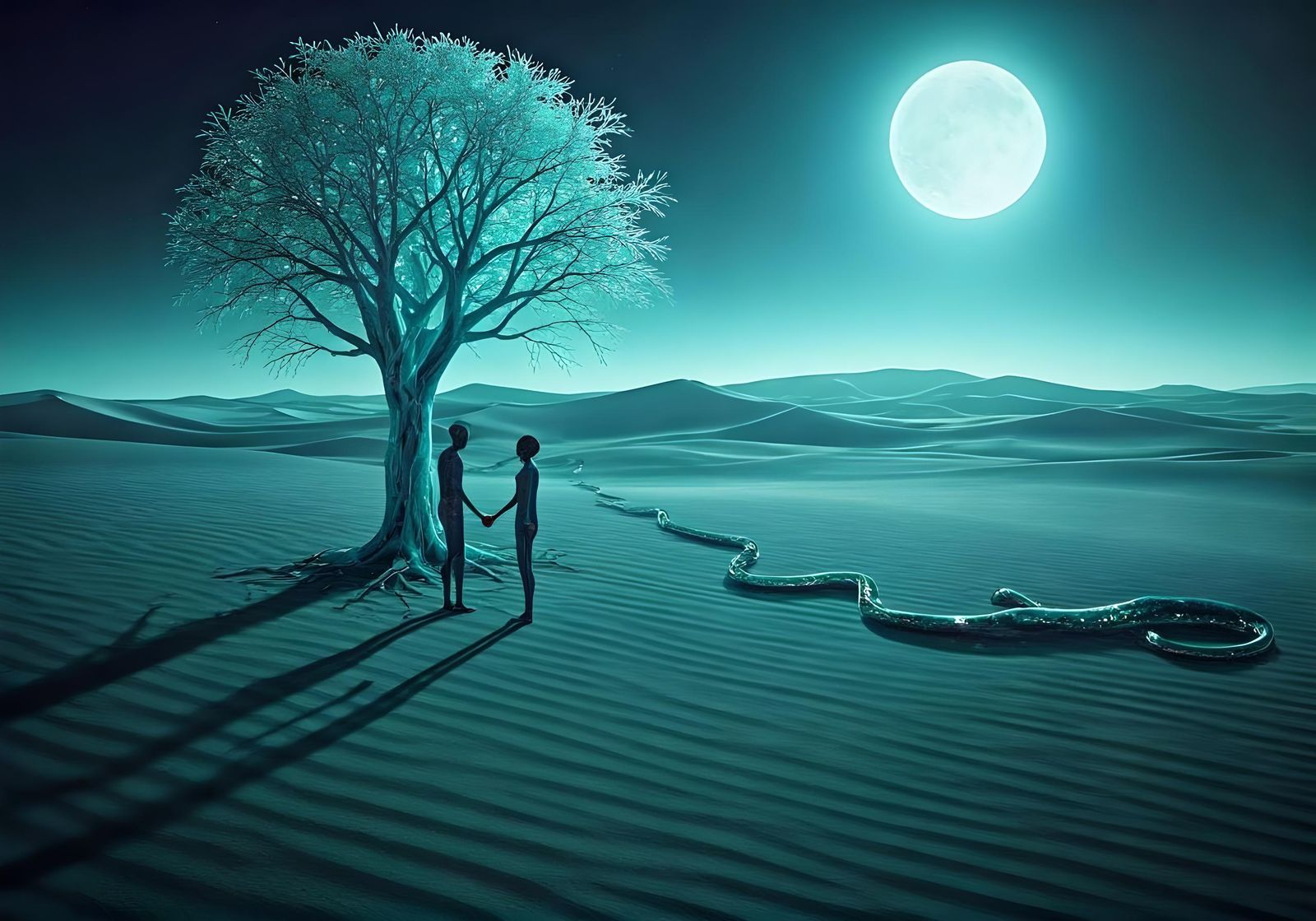 Alien Adam and Eve in Infrared Light