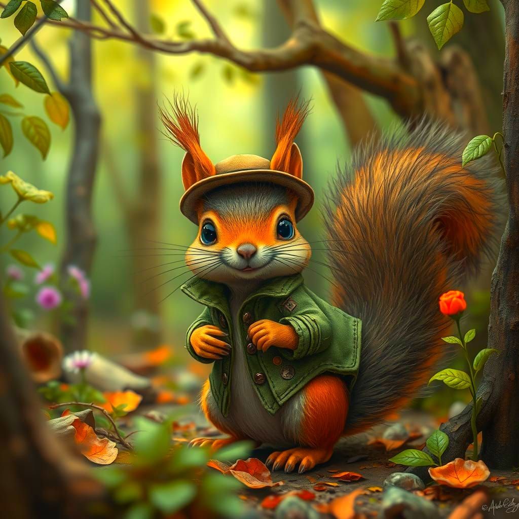 Mischievous Squirrel Generated by AI