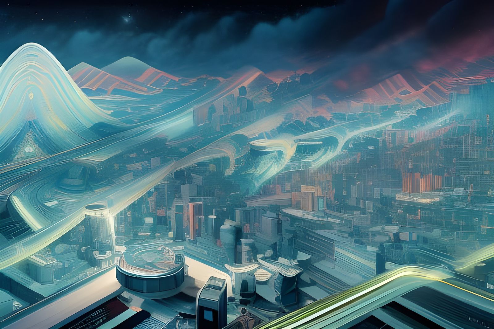 Cosmic Metropolis: Hyperdetailed Japanese Art Style