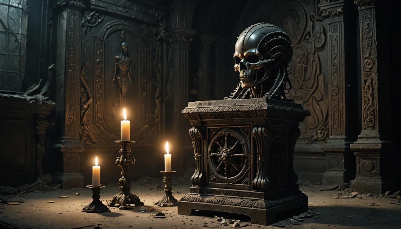 Mysterious Artifact in Dark Surrealist Style