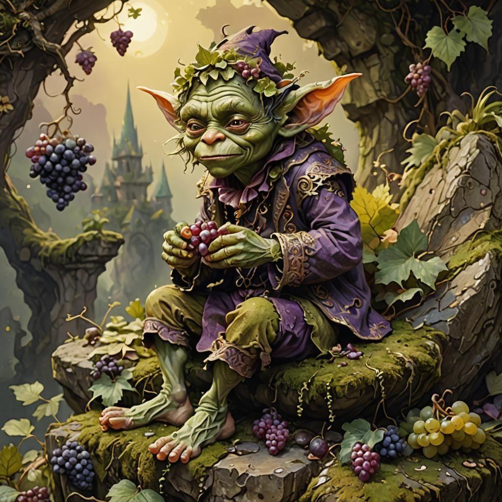 Goblin Eating Grapes