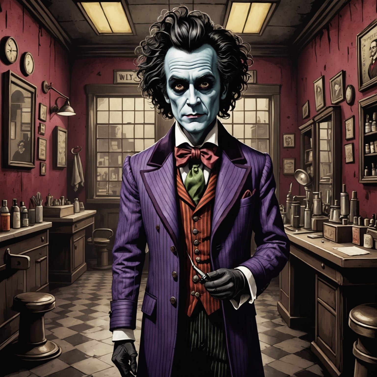 Sweeney Todd as Willy Wonka, Tim Burton Style
