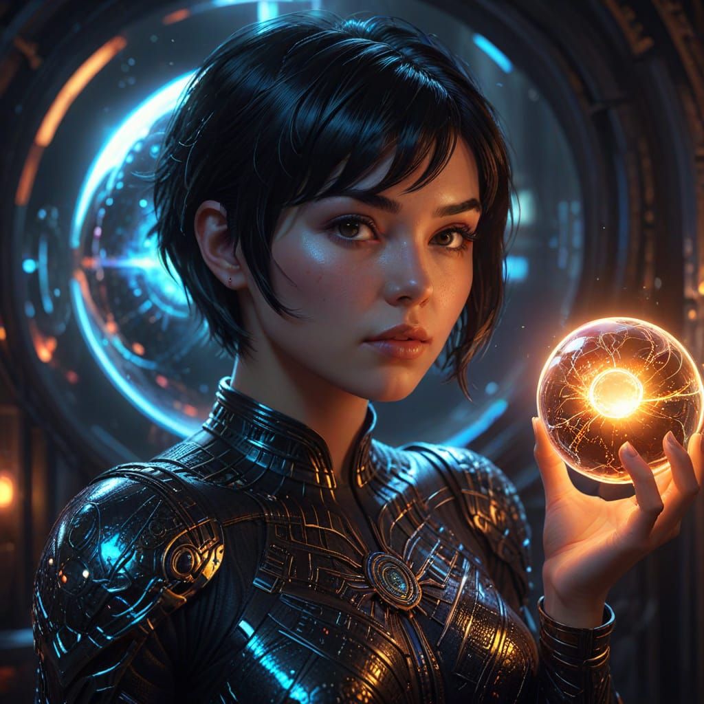 Concept Art of Woman Holding Glowing Orb