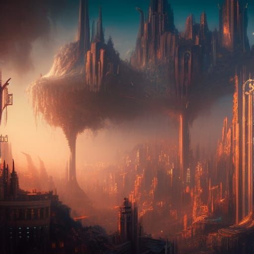 Fantastical Future City Concept Art
