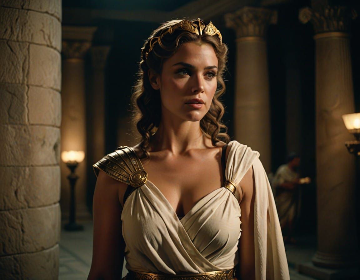 Elegant Roman Goddess in Cinematic Lighting