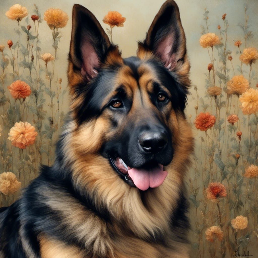 German Shepherd-Chow Mix Portrait