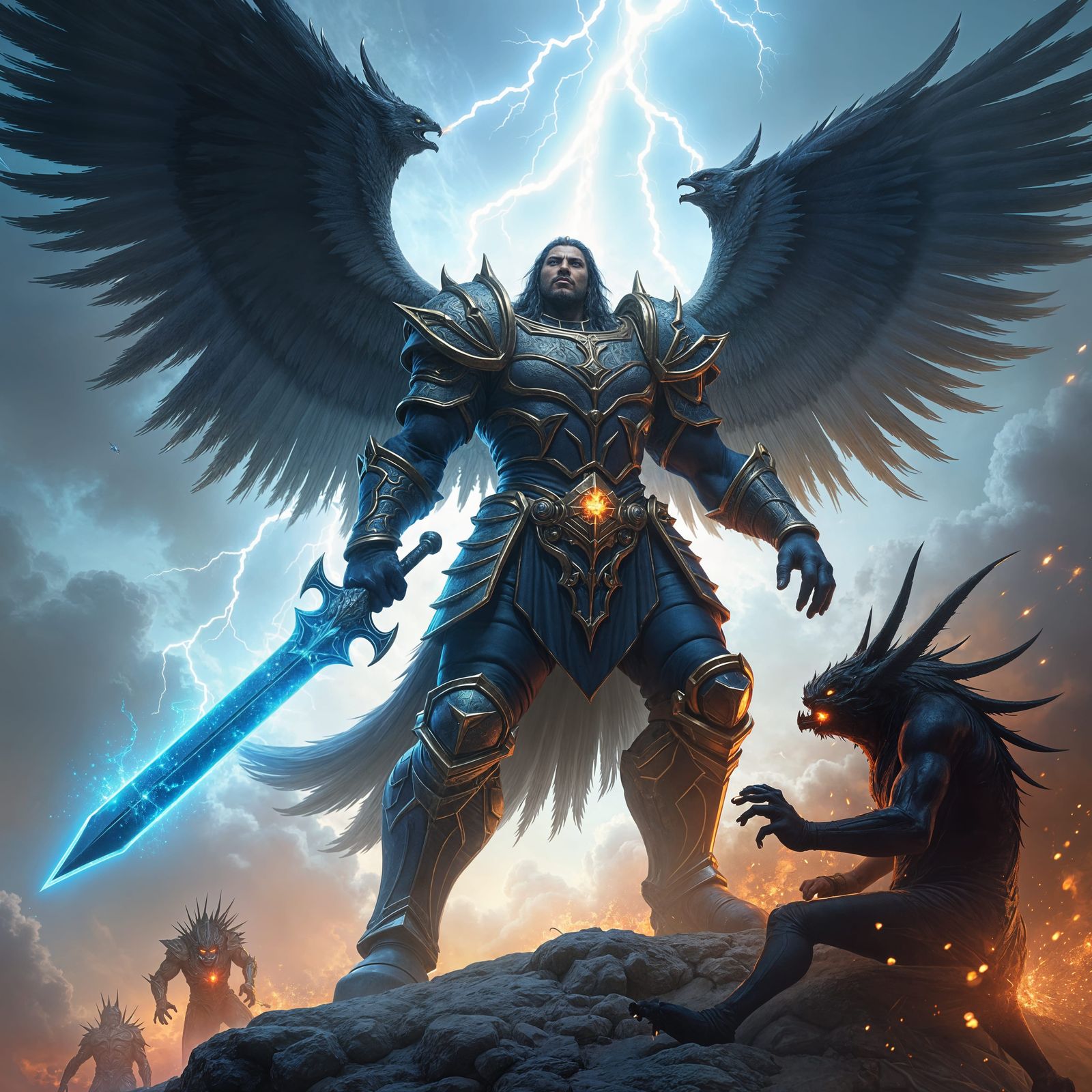 Justicator in Epic Sky Battle Against Chaos