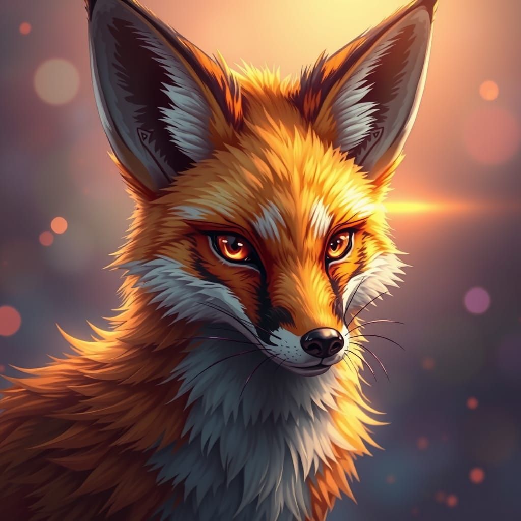Vibrant Anime-Style Fenix Fox Portrait
