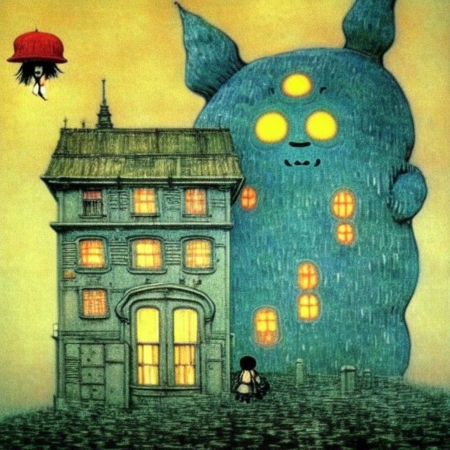 Eiffel Tower Ghost in Ghibli-esque Style