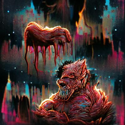 Rotten Mutant Werewolf in Hell Flames