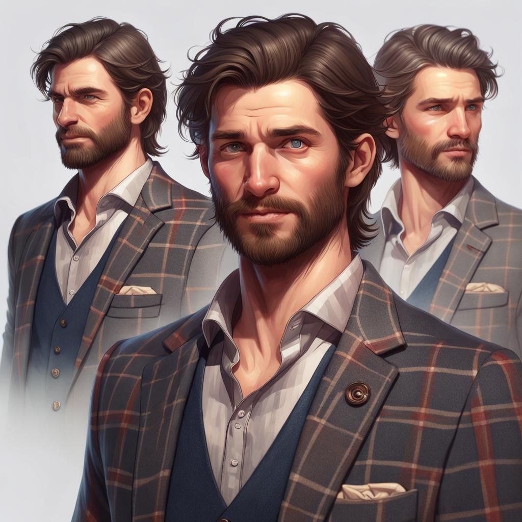 Hyperrealistic Portrait of Scottish Man with Beard