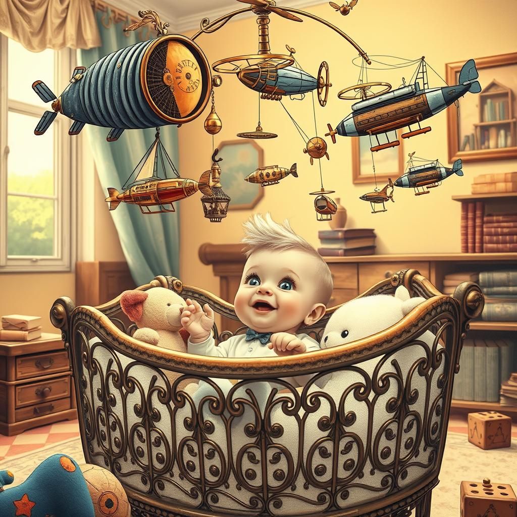 Baby Jules Verne's Steampunk Mobile