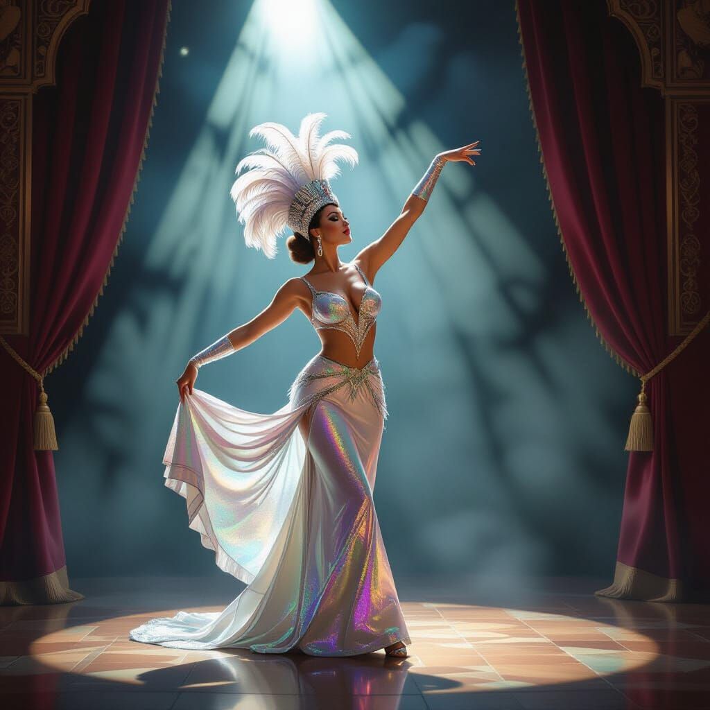 Glamorous Showgirl Performance in Art Deco Style