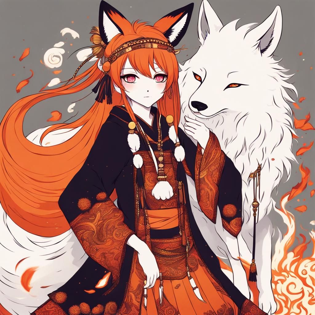 Kitsune Anime Girl: Cherokee Emo Queenly Fusion