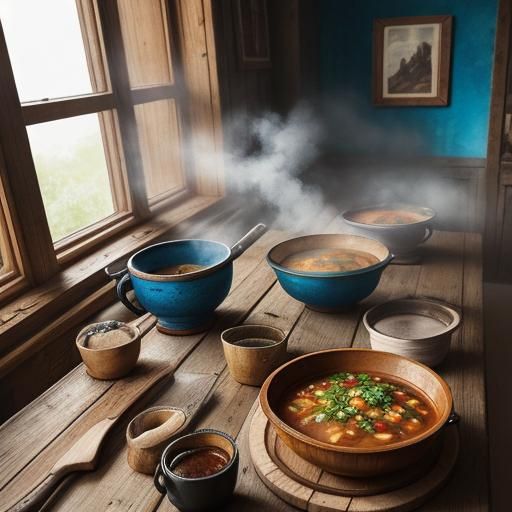 Goulash in Gouache with Folk Art Style