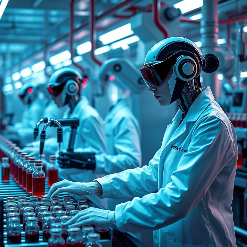 Efficient Vampires in a Futuristic Blood Processing Factory