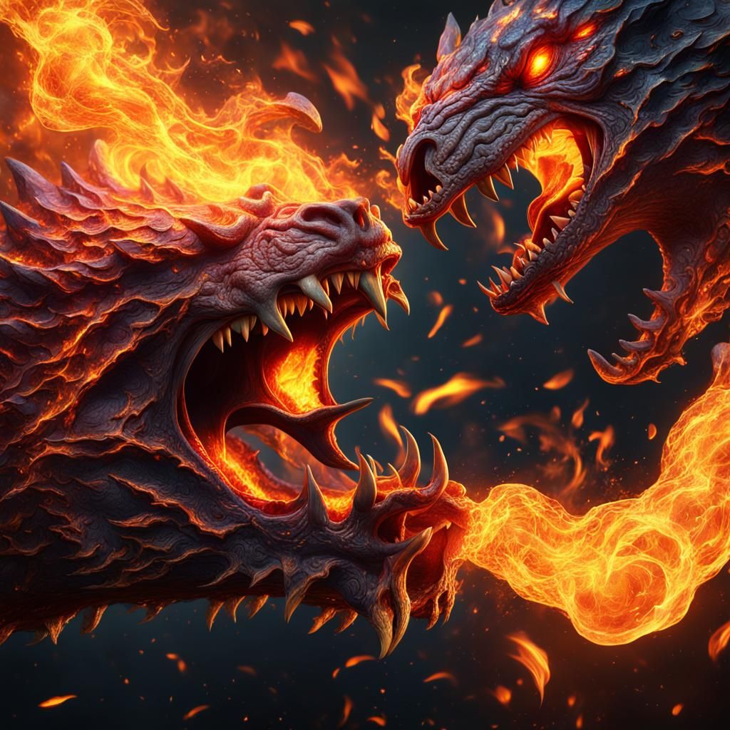 Flaming Split Tongue: Detailed Fantasy Art