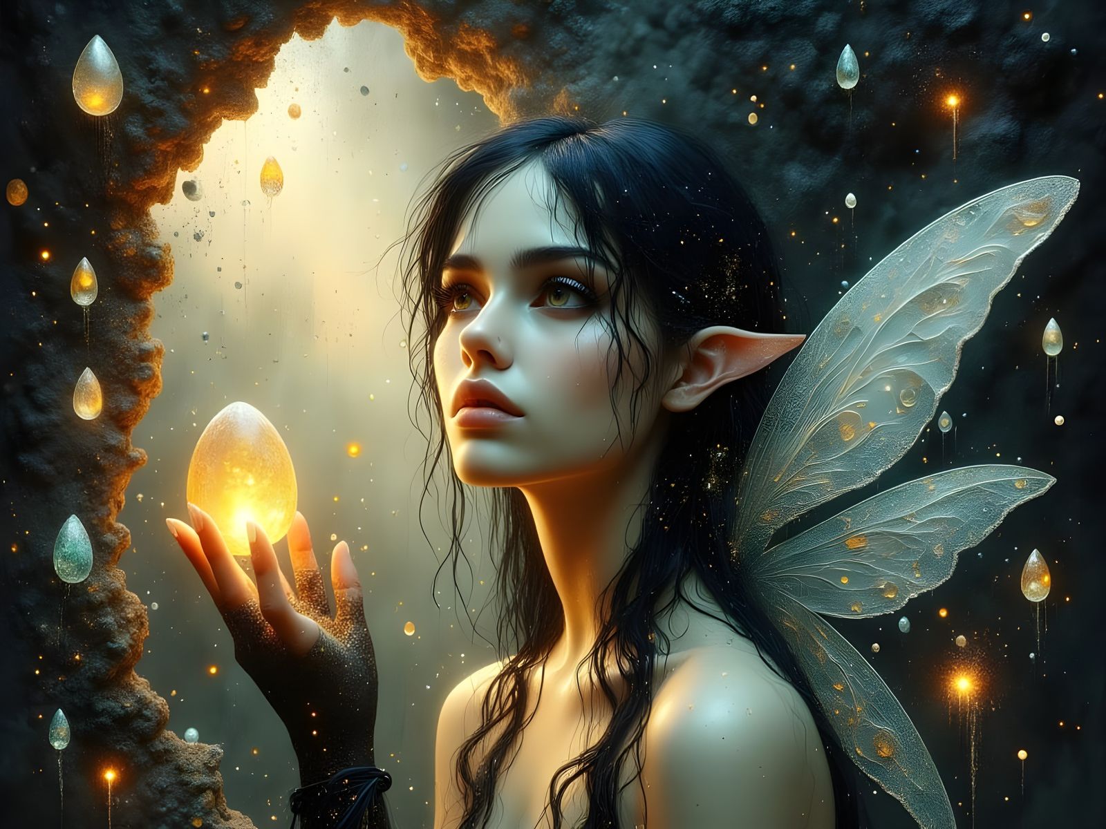 Fairy Queen Discovers Hidden Chamber: Oil Portrait