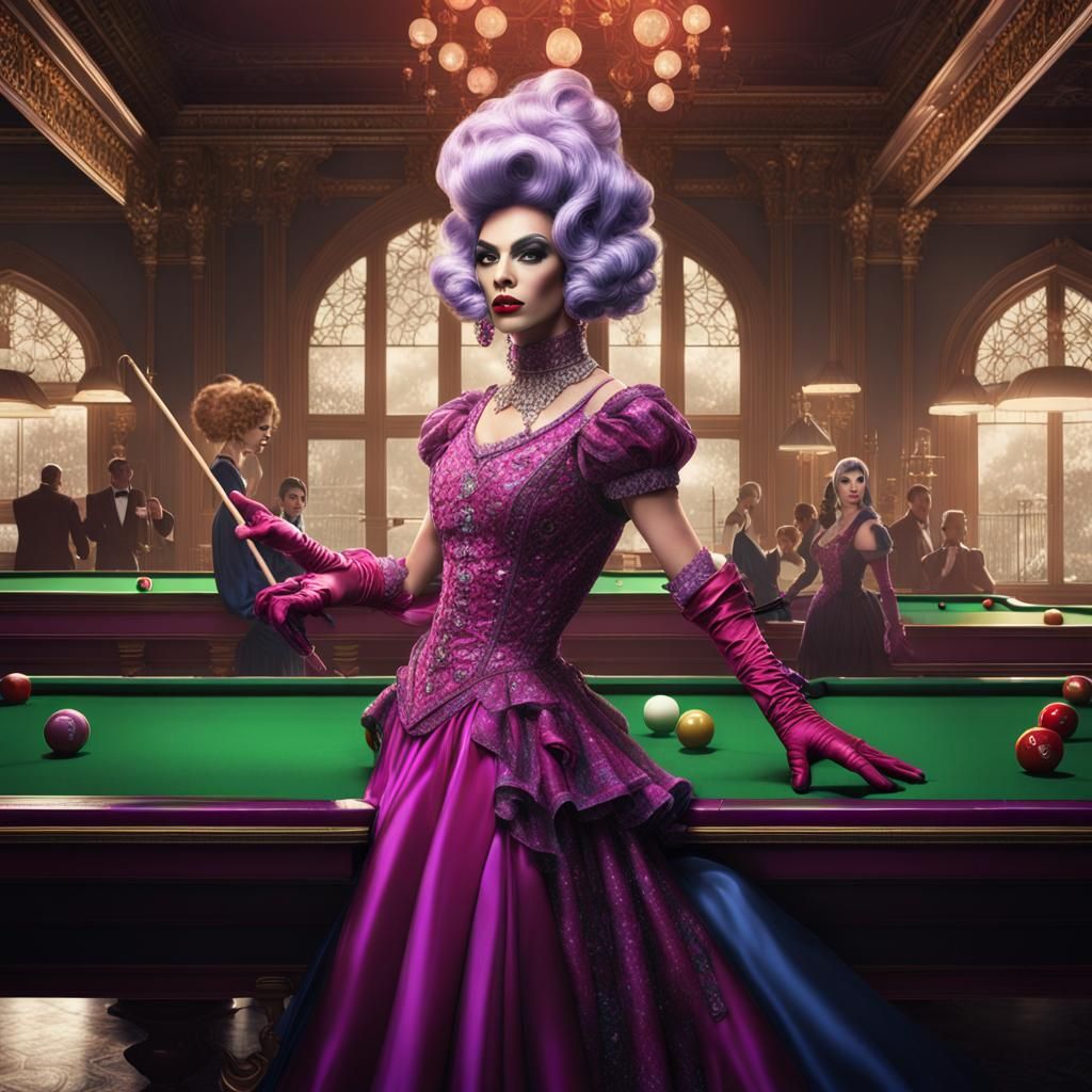 Drag Queens Play Snooker in Chiffon Wonderland