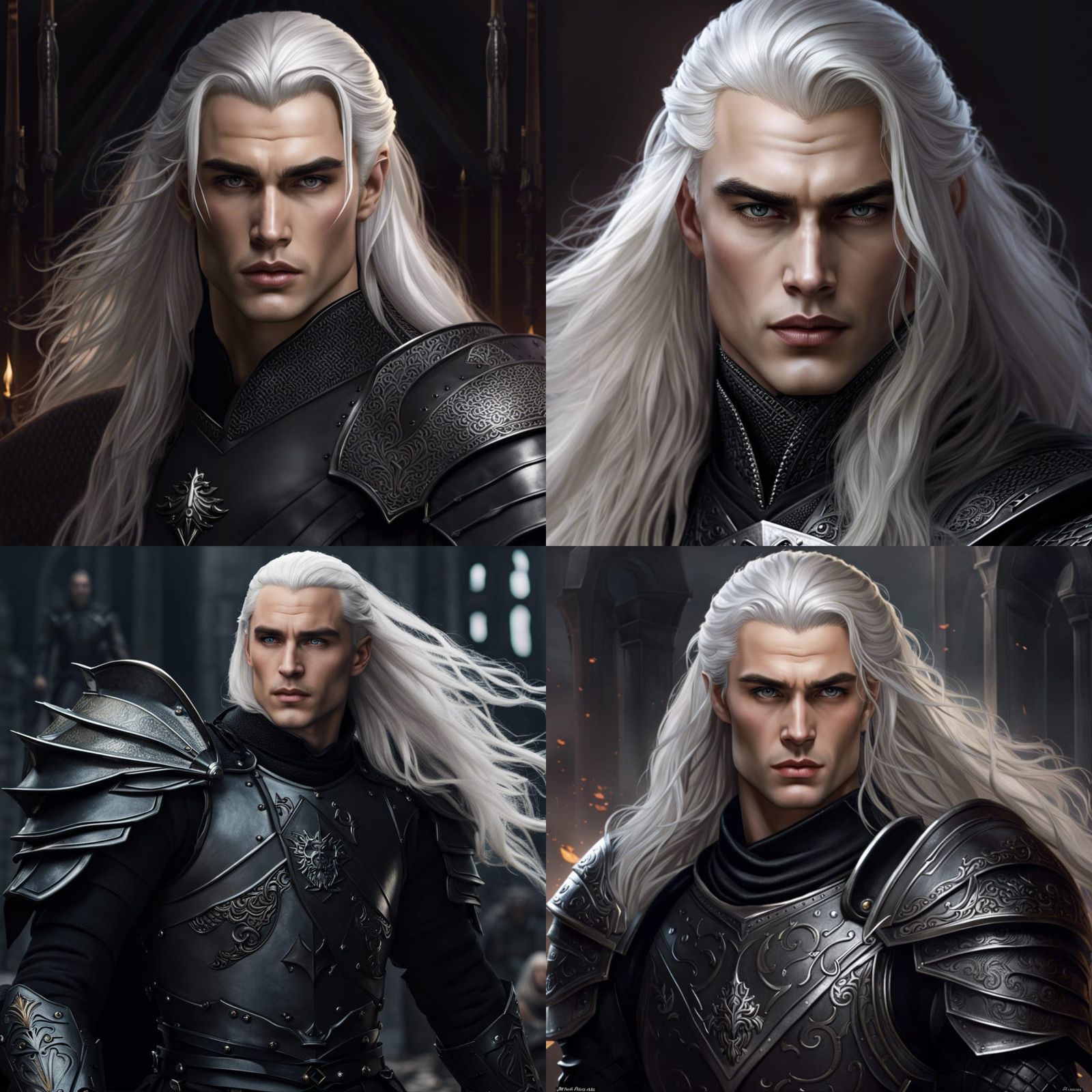 Targaryen Prince in Black Armor: 8K Fantasy Art