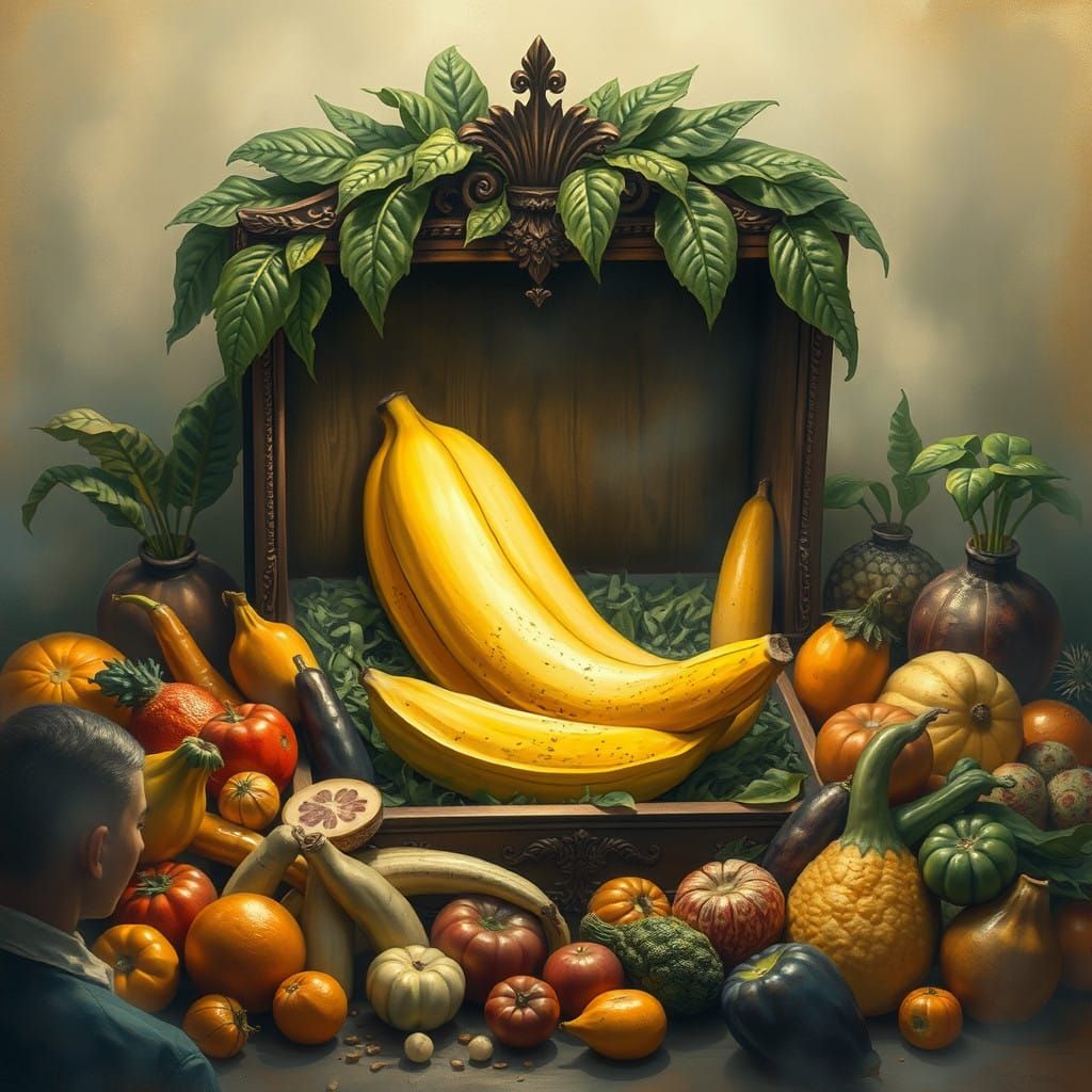 Fruits in Mourning at a Grand Banana Funeral