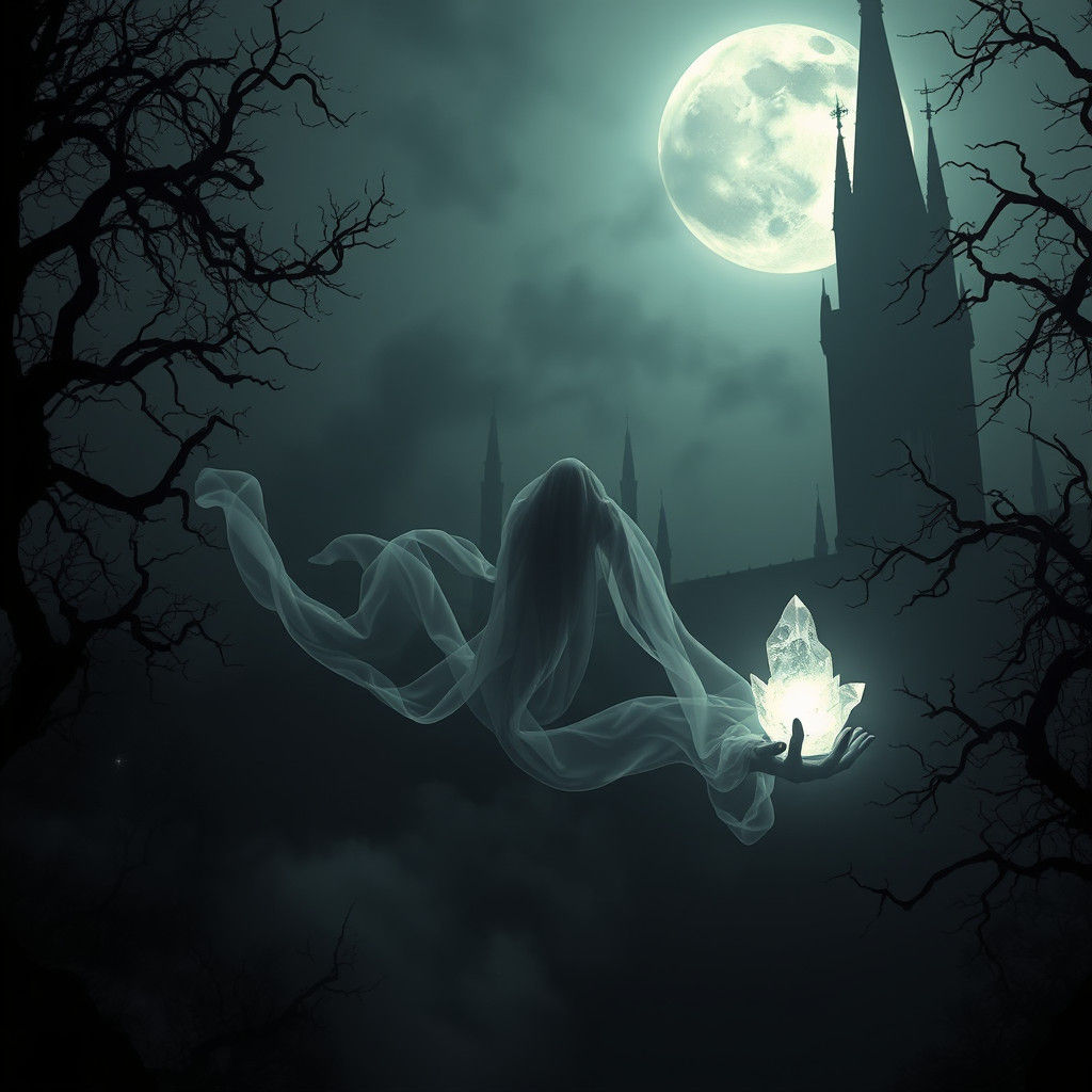 Ethereal Ghost Drifting Through Mystical Realm