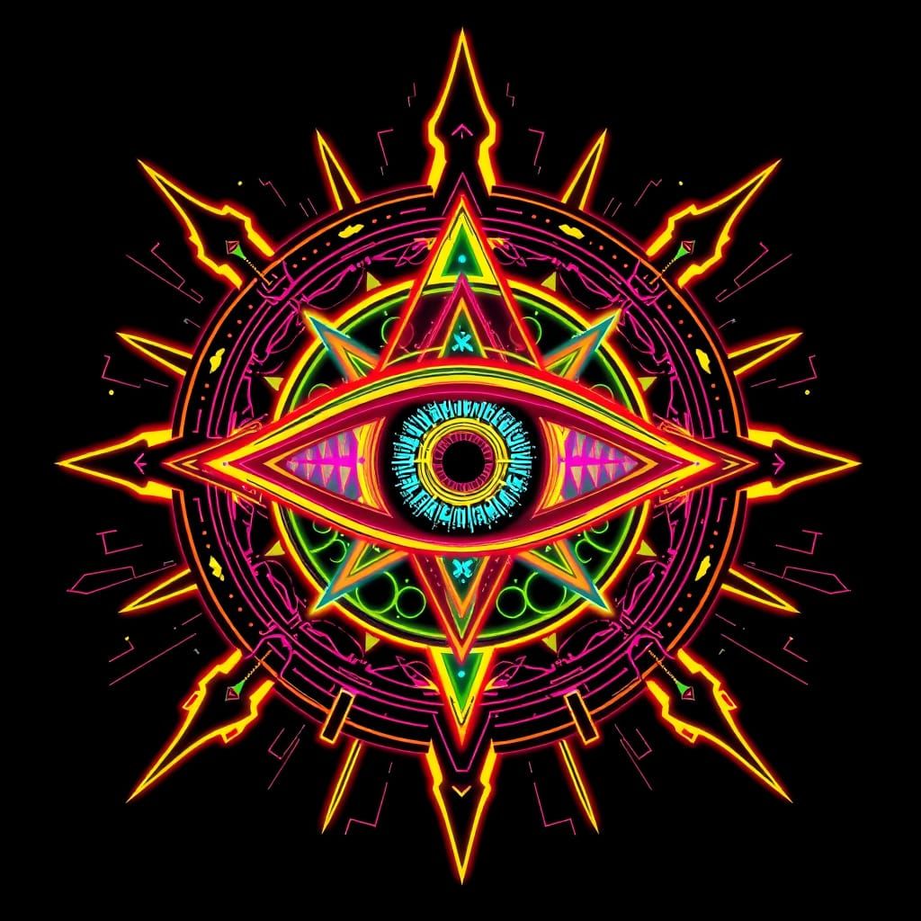 Esoteric Talisman Eye Symbol in Biomechanical Style